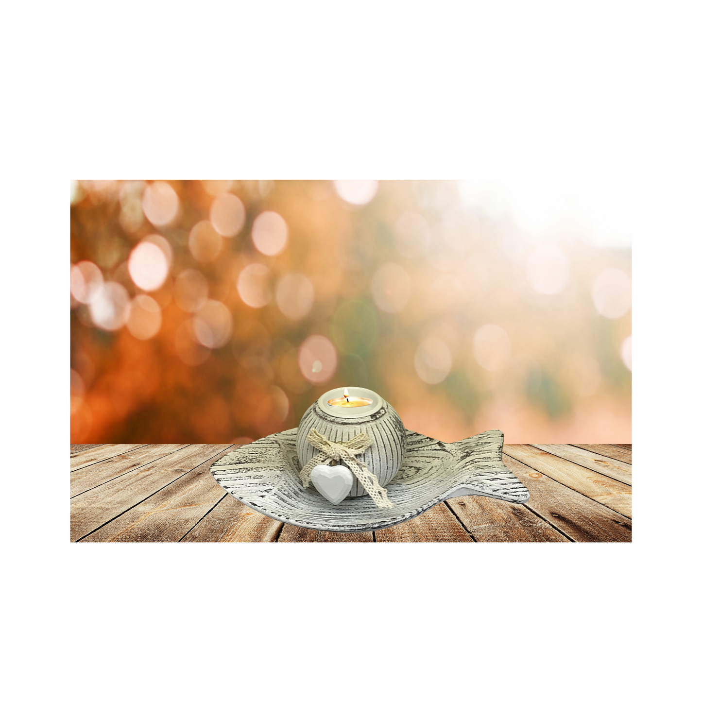 Rustic Heart Charm Candle Holder