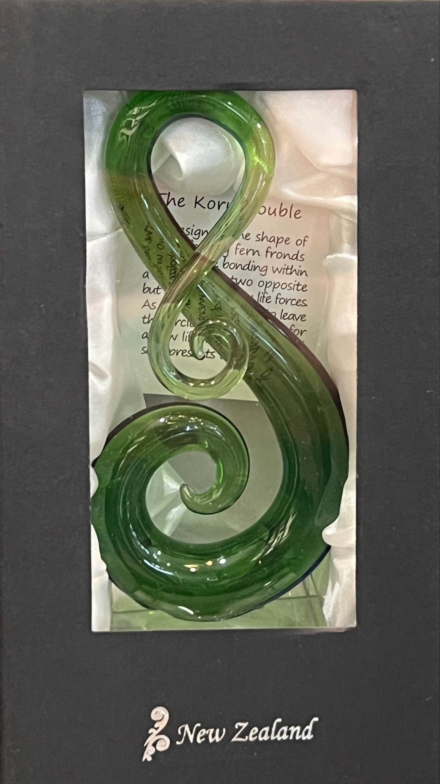 Emerald Harmony Double Koru Sculpture