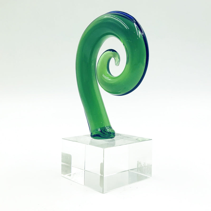 Emerald Glass Koru Sculpture