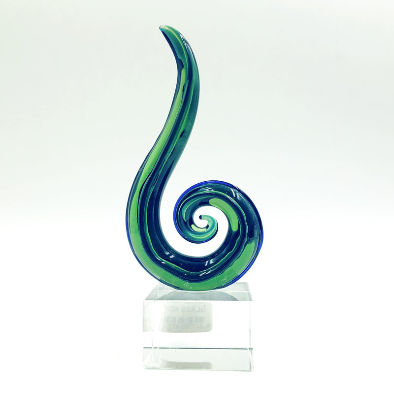Emerald Koru Glass Sculpture