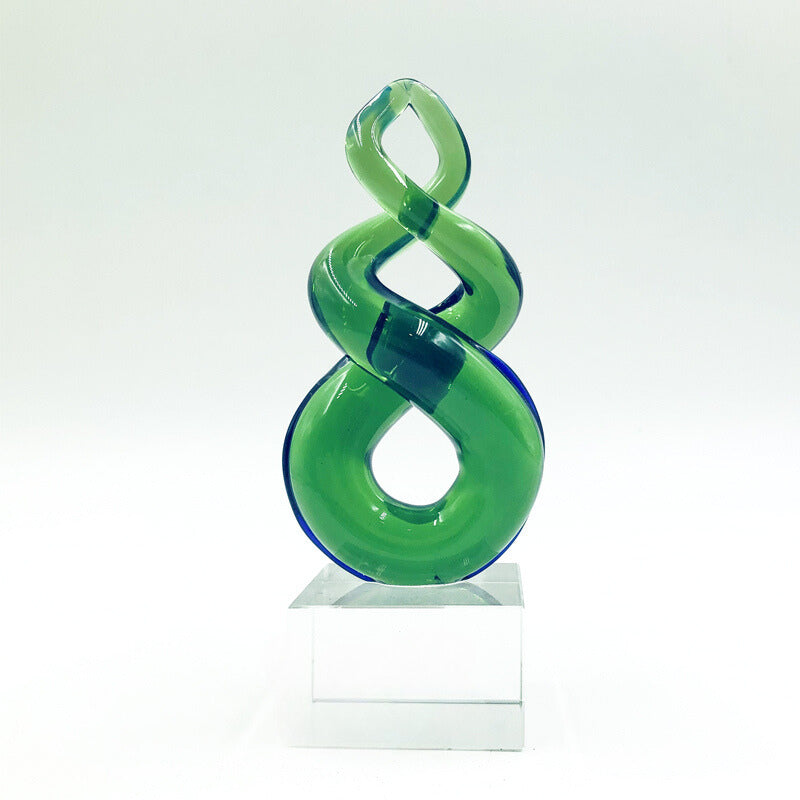 Emerald Koru Glass Sculpture