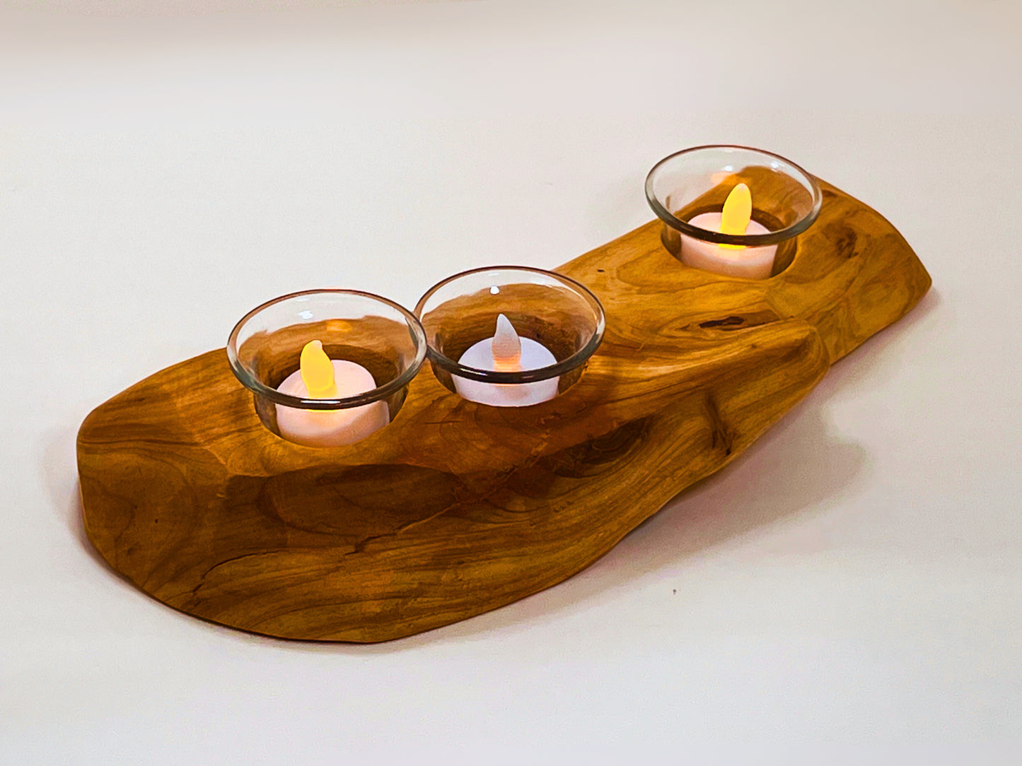 Rustic Driftwood Trio Candle Holder