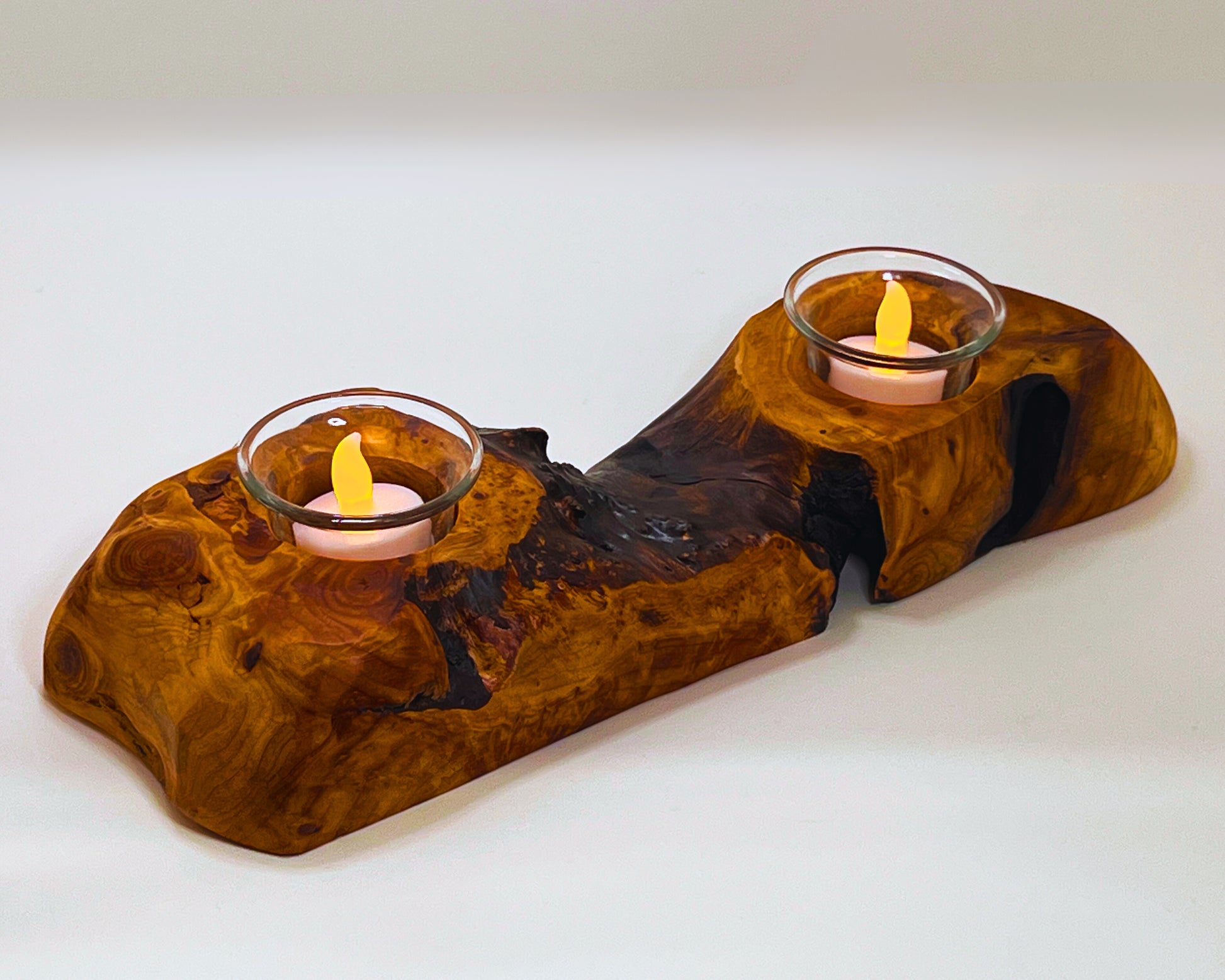 Rustic Duo Tealight Log