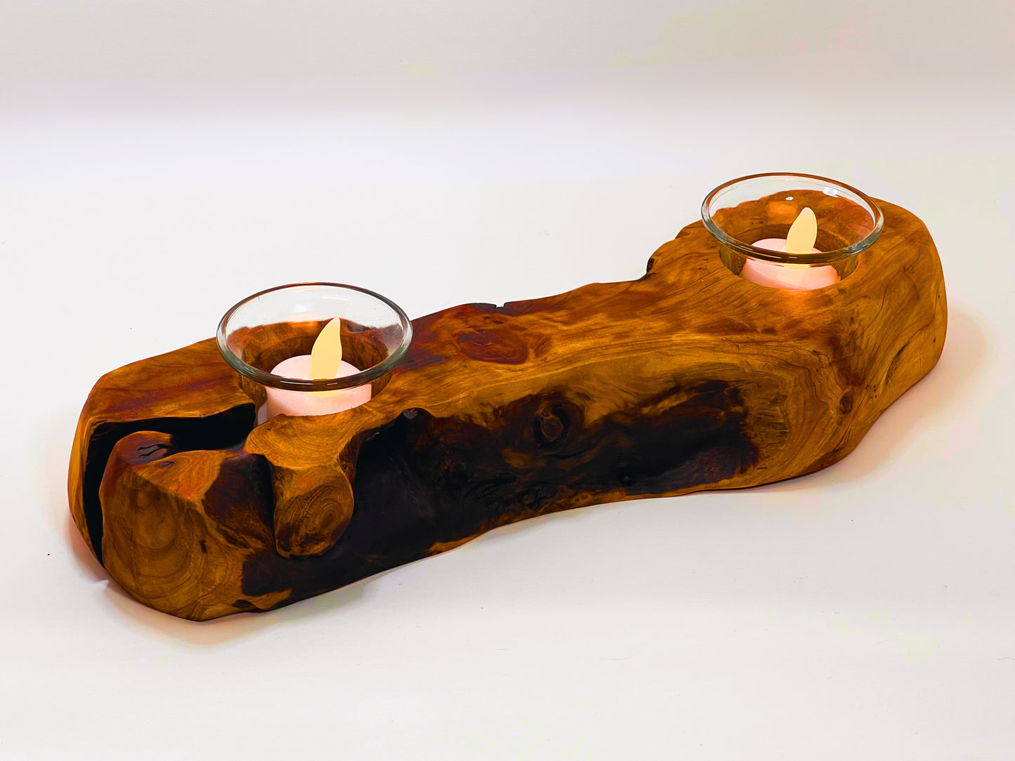 Rustic Duo Tealight Log